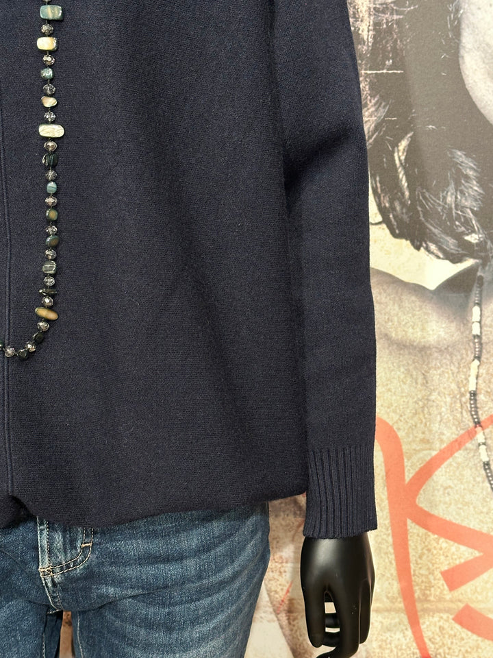 Unifarbener, verstellbarer Pullover in Marineblau (38/42)