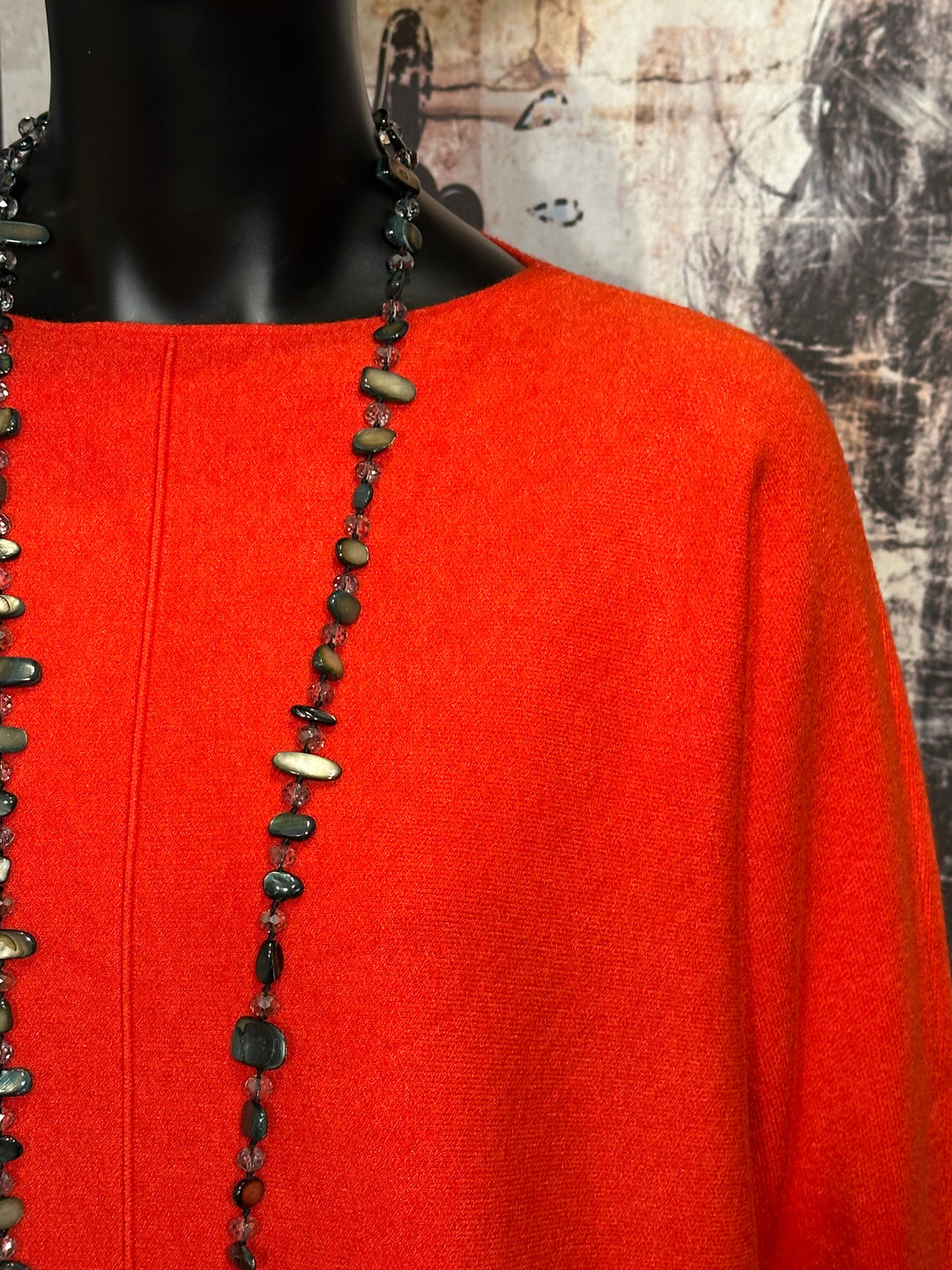 Unifarbener verstellbarer Pullover orange (38/42)