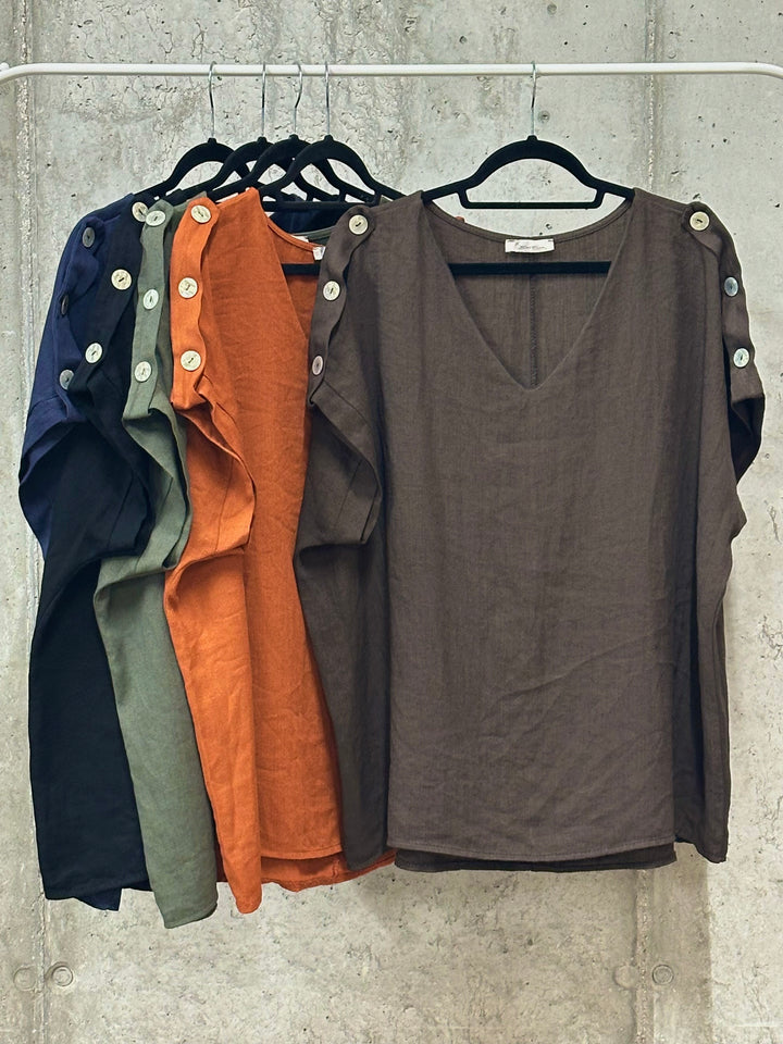 Blouse "Héloïse" lin &amp; viscose (42/46) MADE IN ITALY