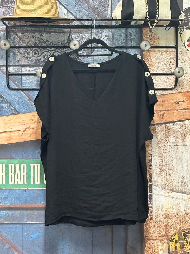Blouse "Héloïse" lin &amp; viscose (42/46) MADE IN ITALY