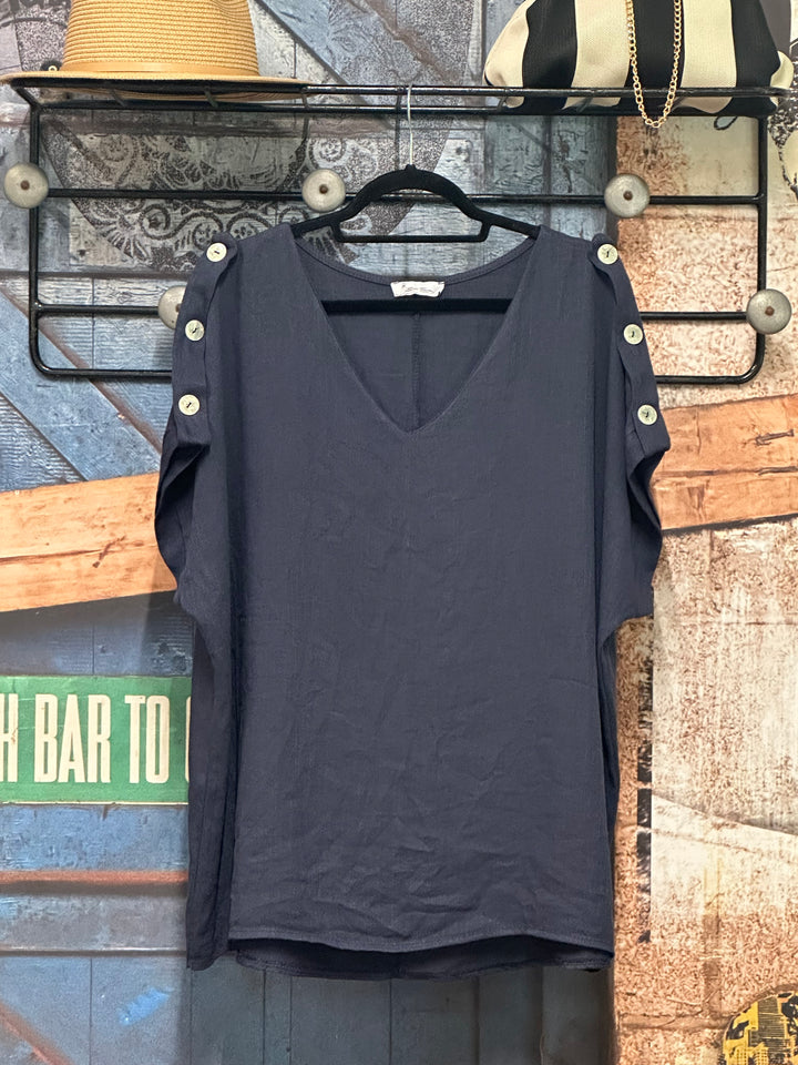 Blouse "Héloïse" lin &amp; viscose (42/46) MADE IN ITALY