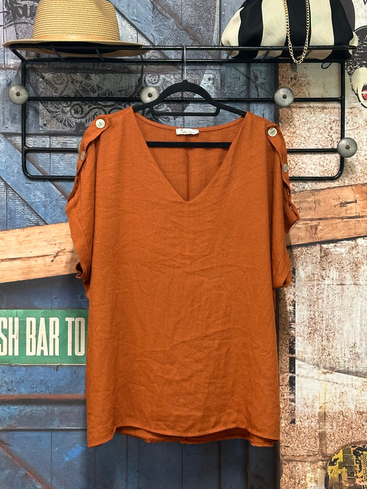 Blouse "Héloïse" lin &amp; viscose (42/46) MADE IN ITALY