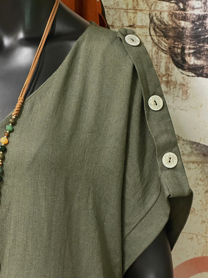 Blouse "Héloïse" lin &amp; viscose (42/46) MADE IN ITALY