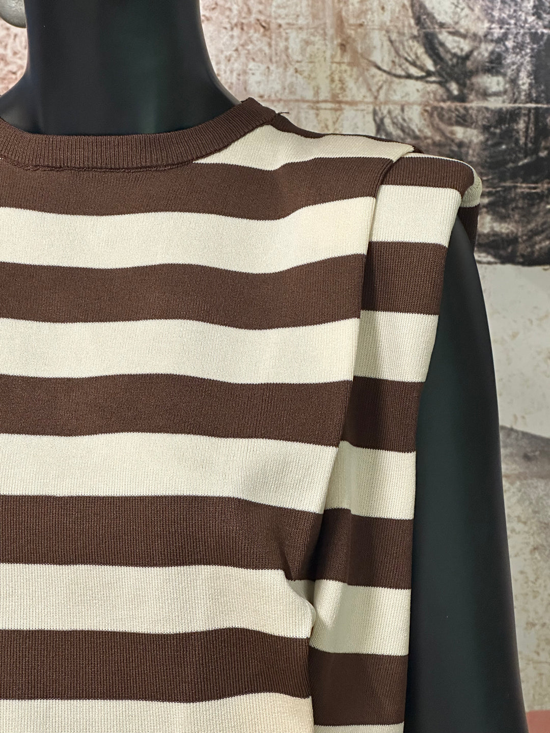 Top "Sophie" choco &amp; écru (S/M - M/L)
