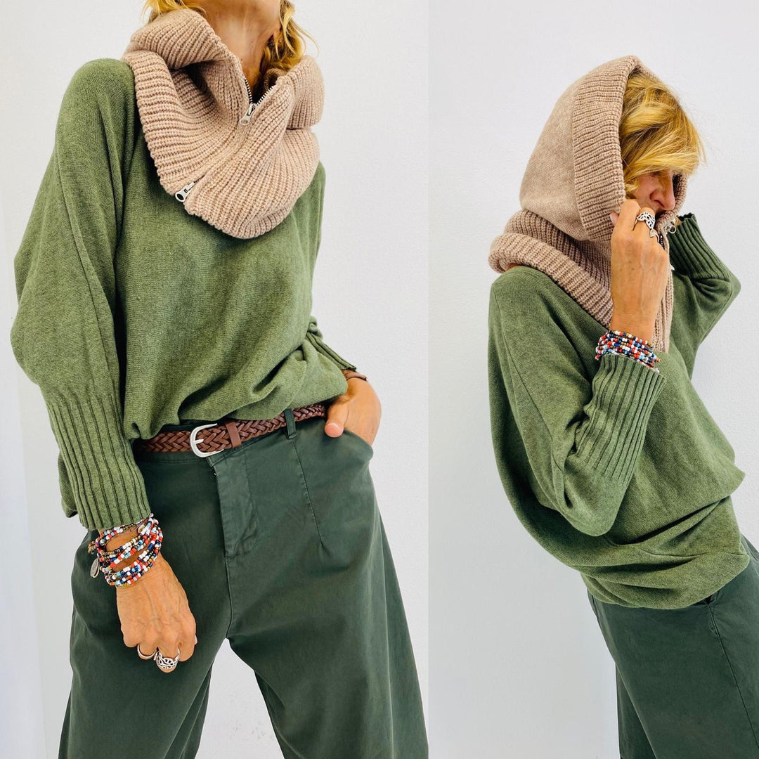 Cagoule-col en maille