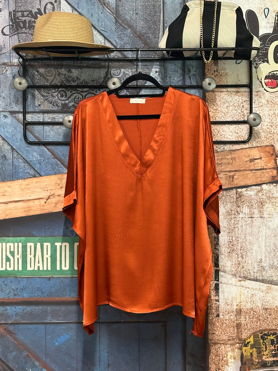 Blouse satinée "Camilla" 100% viscose (42/48) MADE IN ITALY