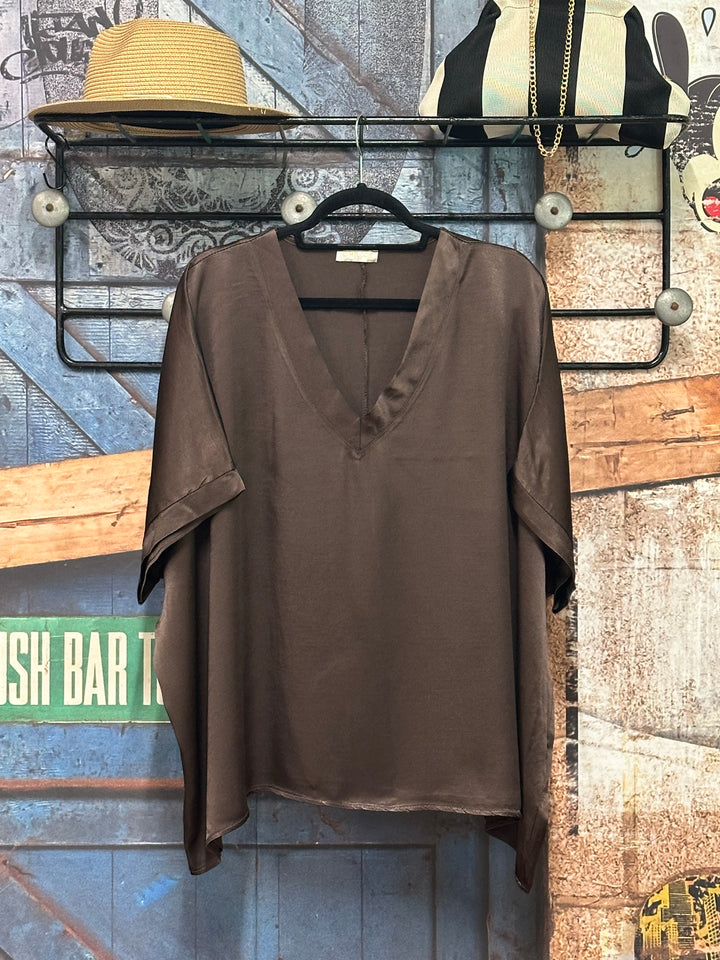 Blouse satinée "Camilla" 100% viscose (42/48) MADE IN ITALY