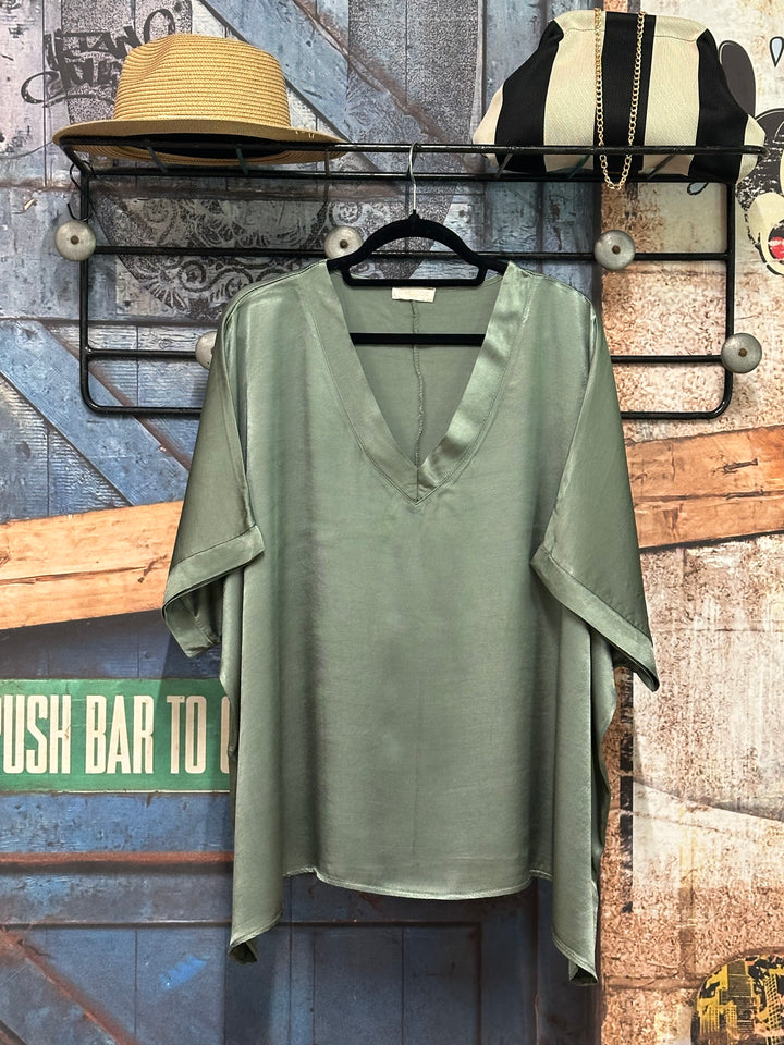 Blouse satinée "Camilla" 100% viscose (42/48) MADE IN ITALY