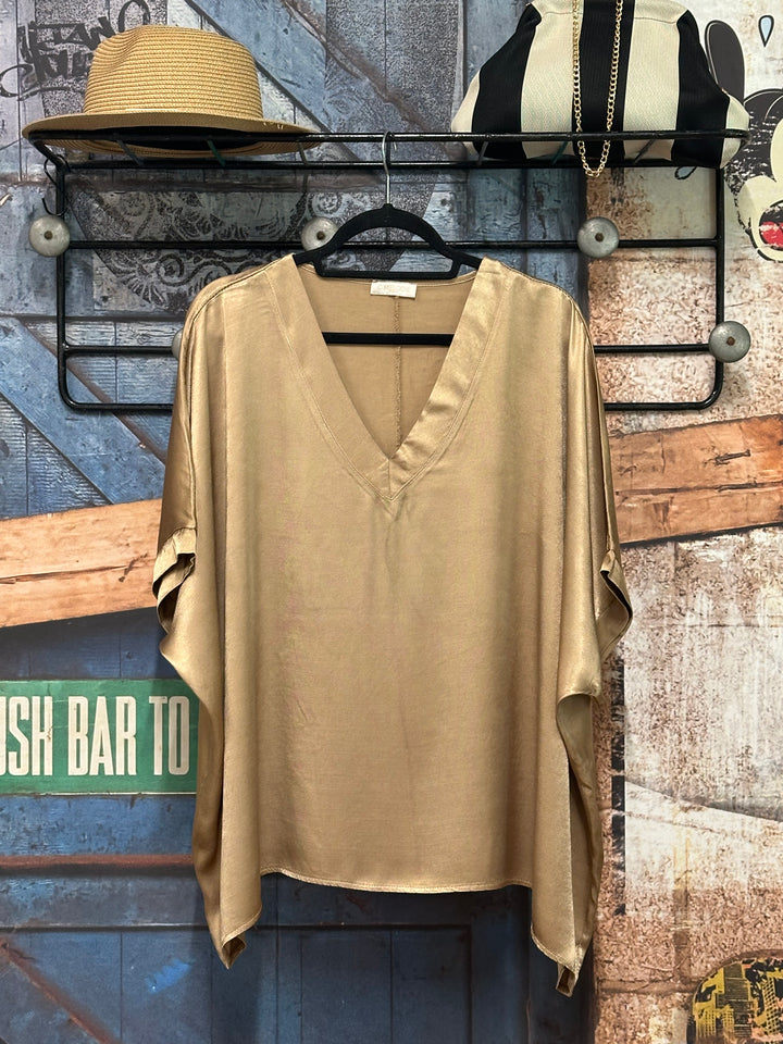 Blouse satinée "Camilla" 100% viscose (42/48) MADE IN ITALY