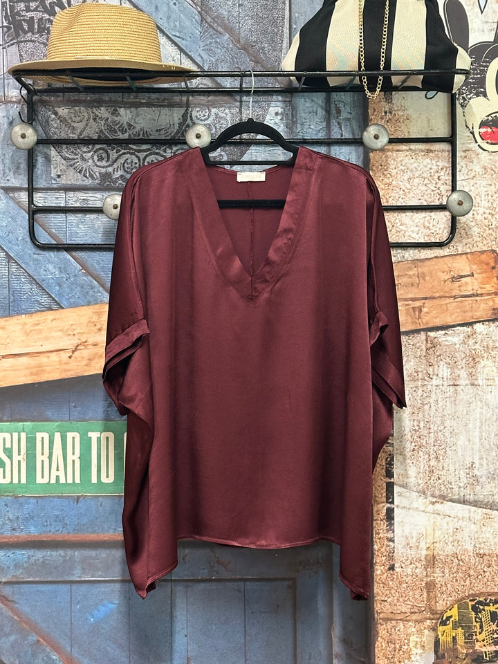 Blouse satinée "Camilla" 100% viscose (42/48) MADE IN ITALY
