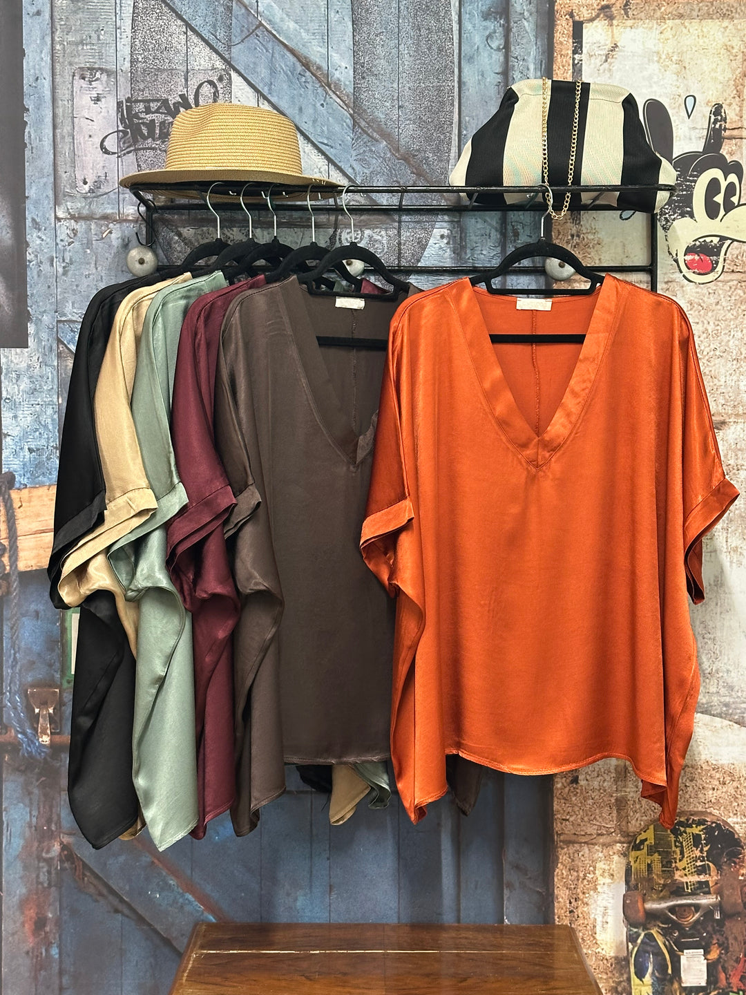 Blouse satinée "Camilla" 100% viscose (42/48) MADE IN ITALY
