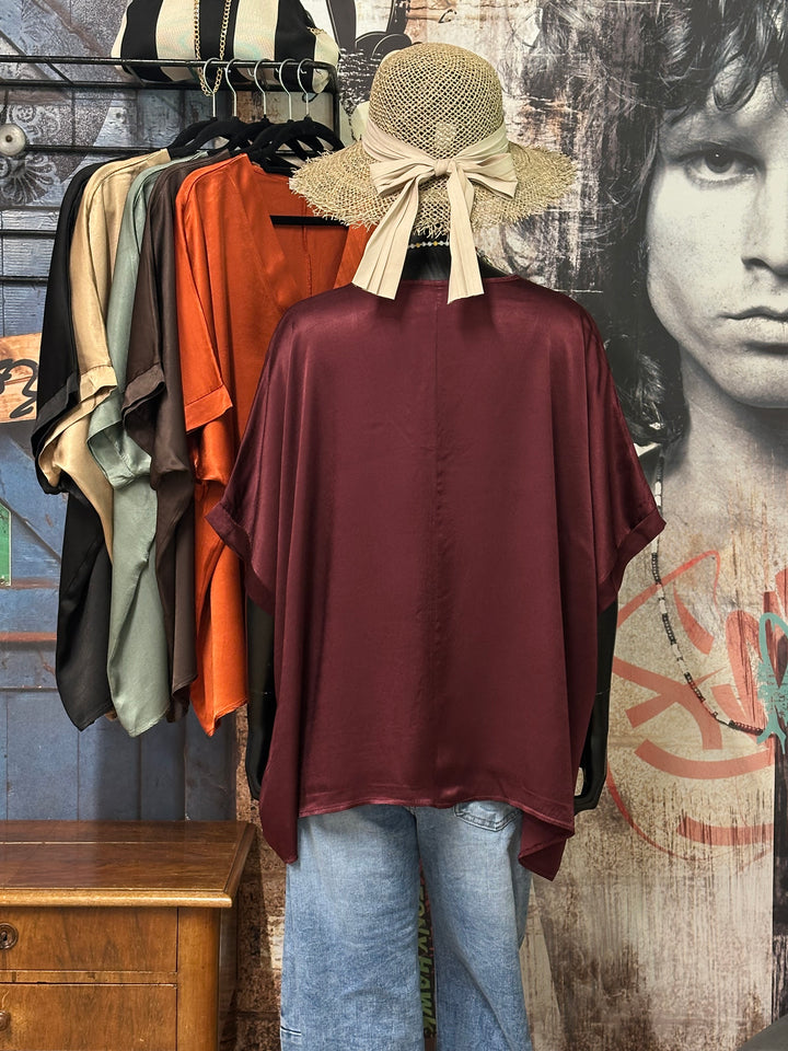 Blouse satinée "Camilla" 100% viscose (42/48) MADE IN ITALY