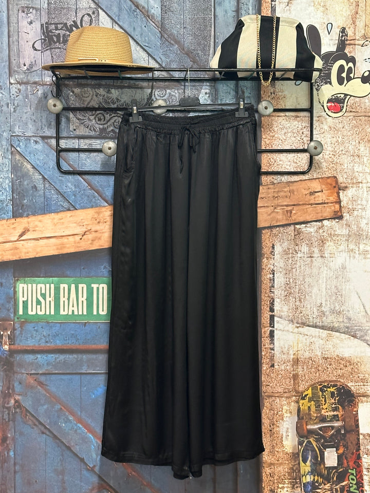 Pantalon satiné "Yanis" taille élastique 100%viscose (42/46) MADE IN ITALY