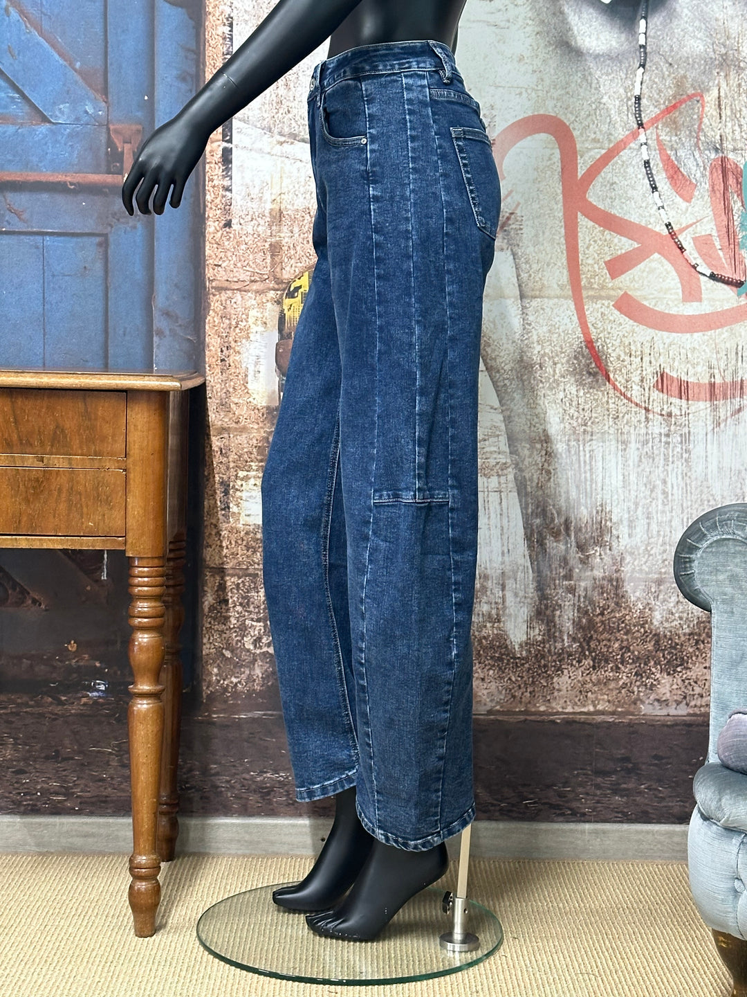 Jean "barrel" dark blue denim "" (38 ➡️ 46)