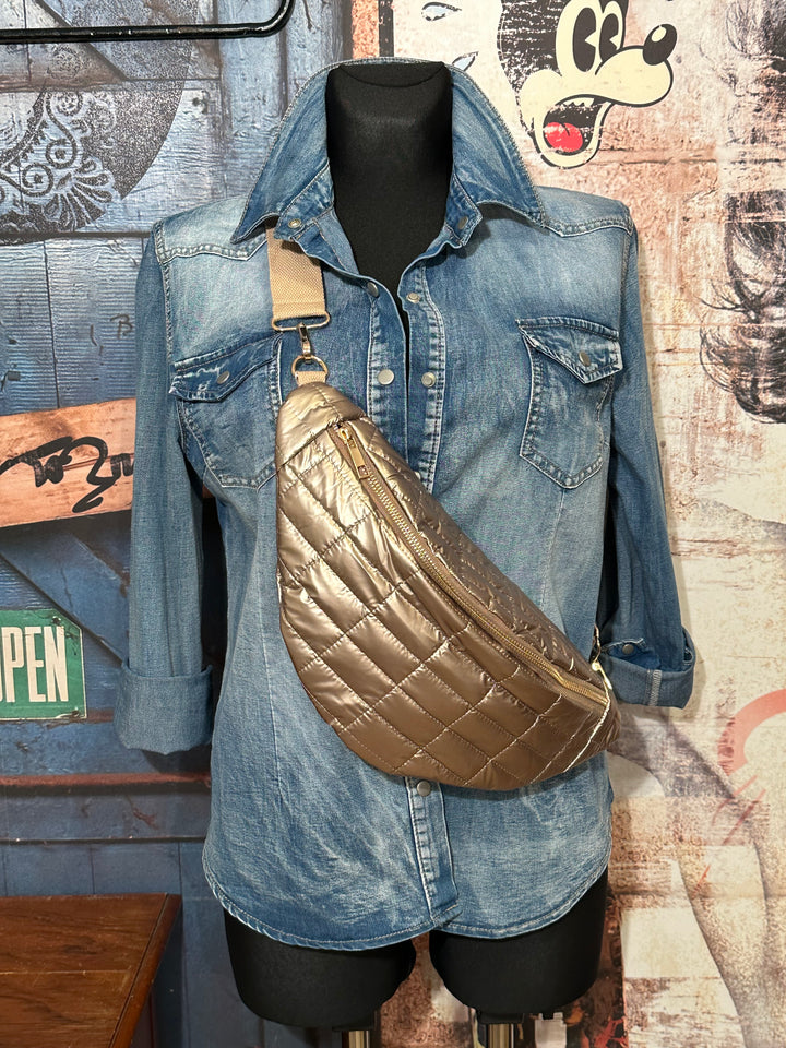Sac banane matelassé bronze