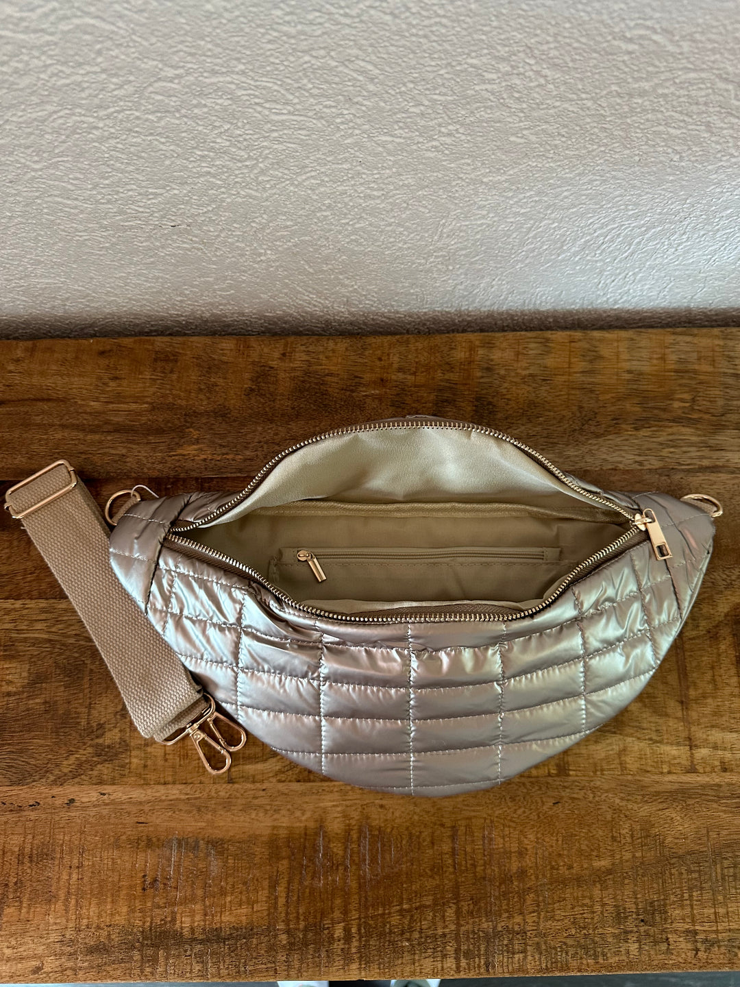 Sac banane matelassé bronze