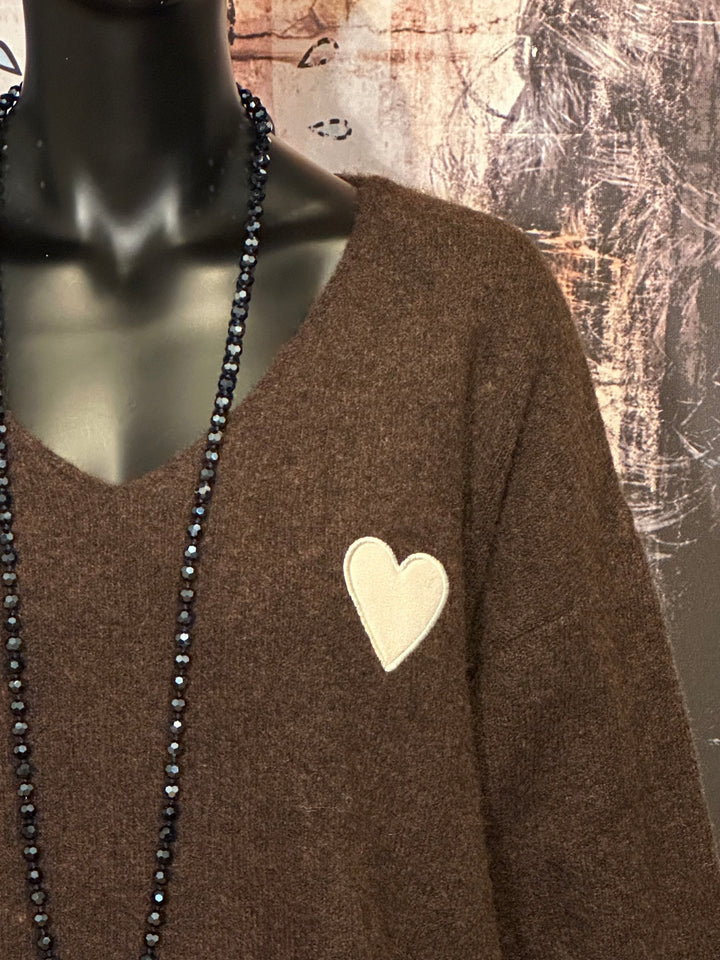 Pull col V + size "Coeur" (42/46)