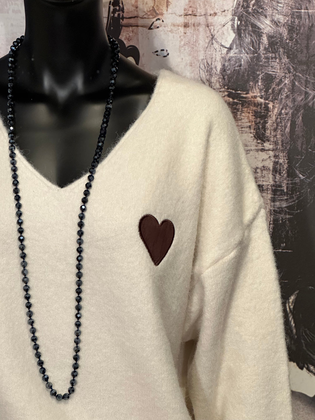Pull col V + size "Coeur" (42/46)