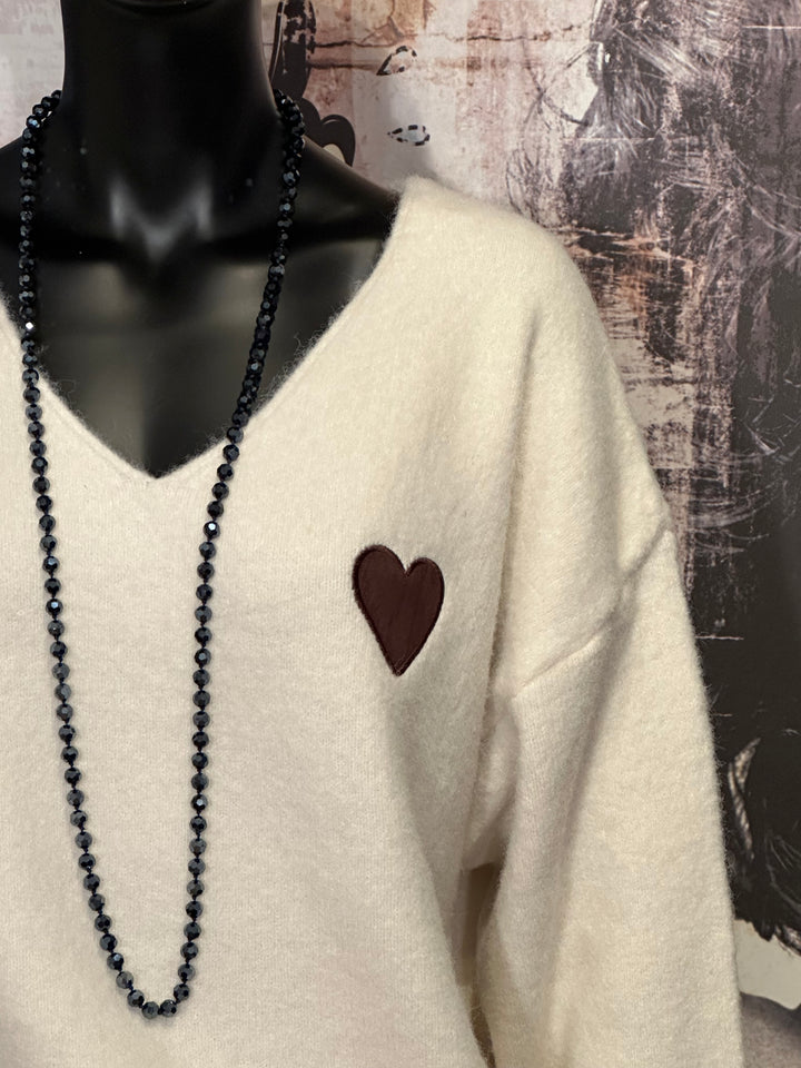 Pull col V + size "Coeur" (42/46)