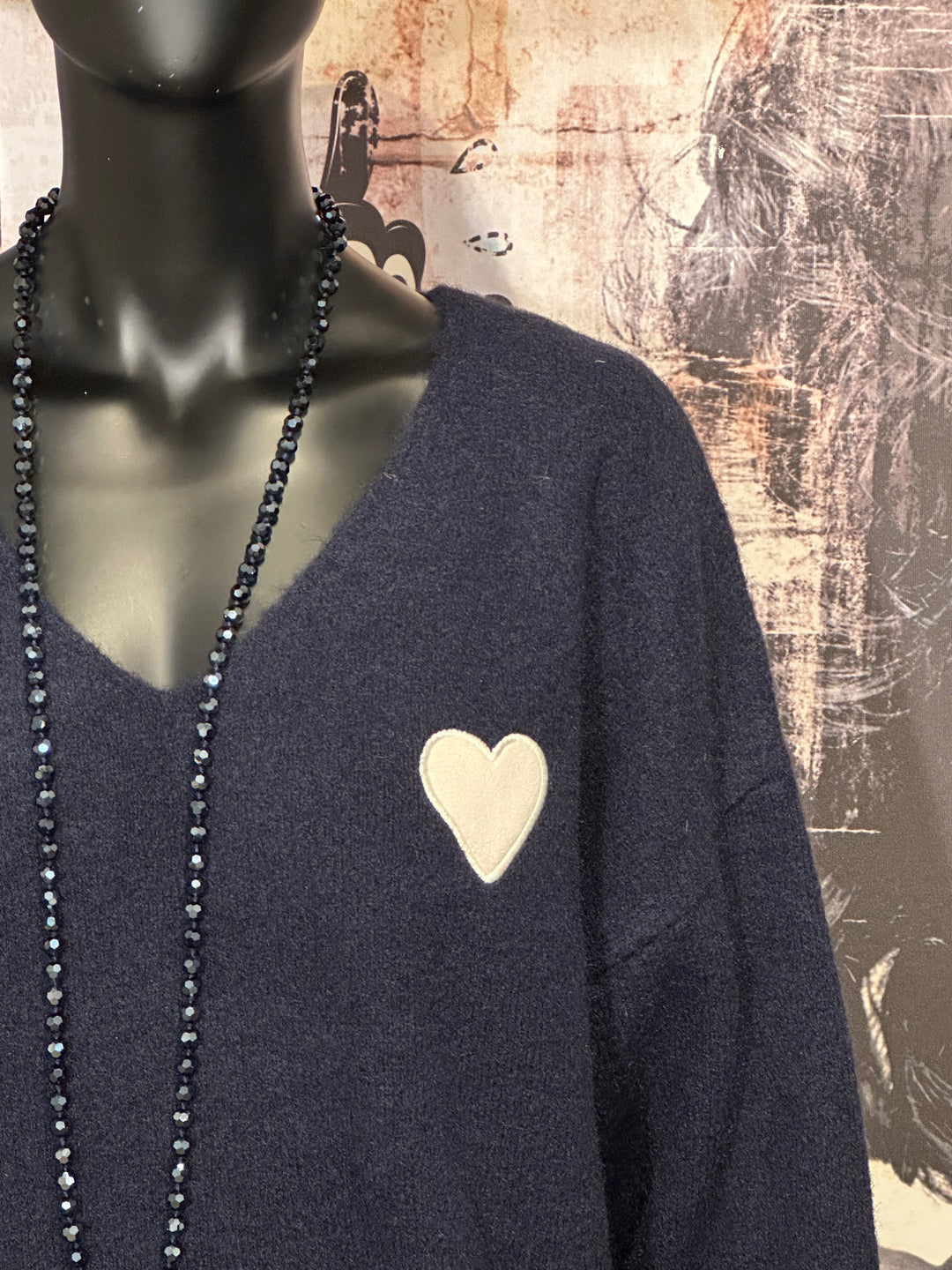 Pull col V + size "Coeur" (42/46)