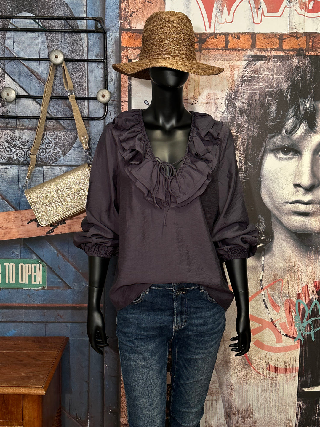 Blouse à volants satinée (36/38)