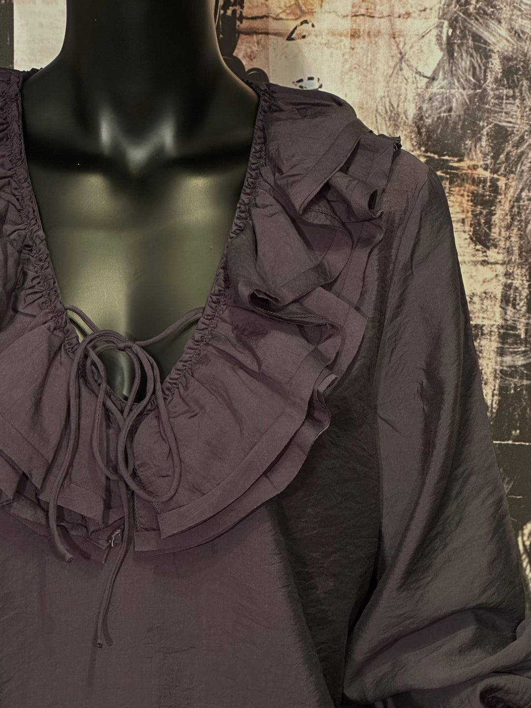 Blouse à volants satinée (36/38)