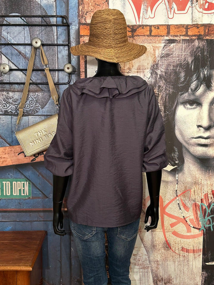 Blouse à volants satinée (36/38)