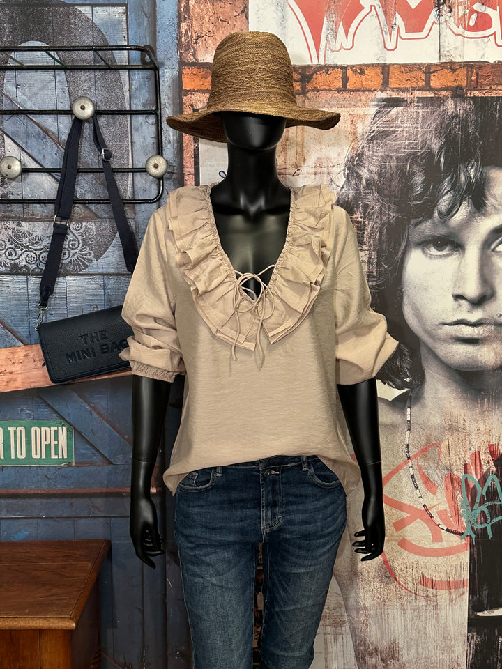 Blouse à volants satinée (36/38)