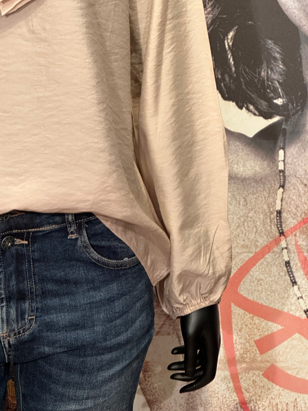Blouse à volants satinée (36/38)