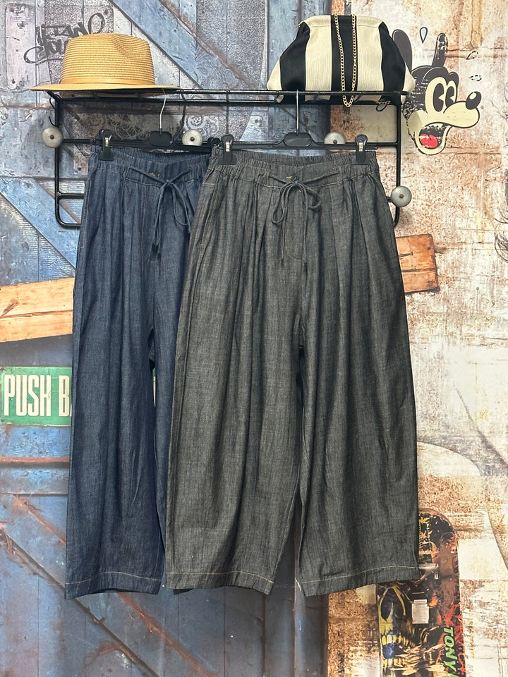 Pantalon large 7/8 "Levi" taille élastique (40/44)