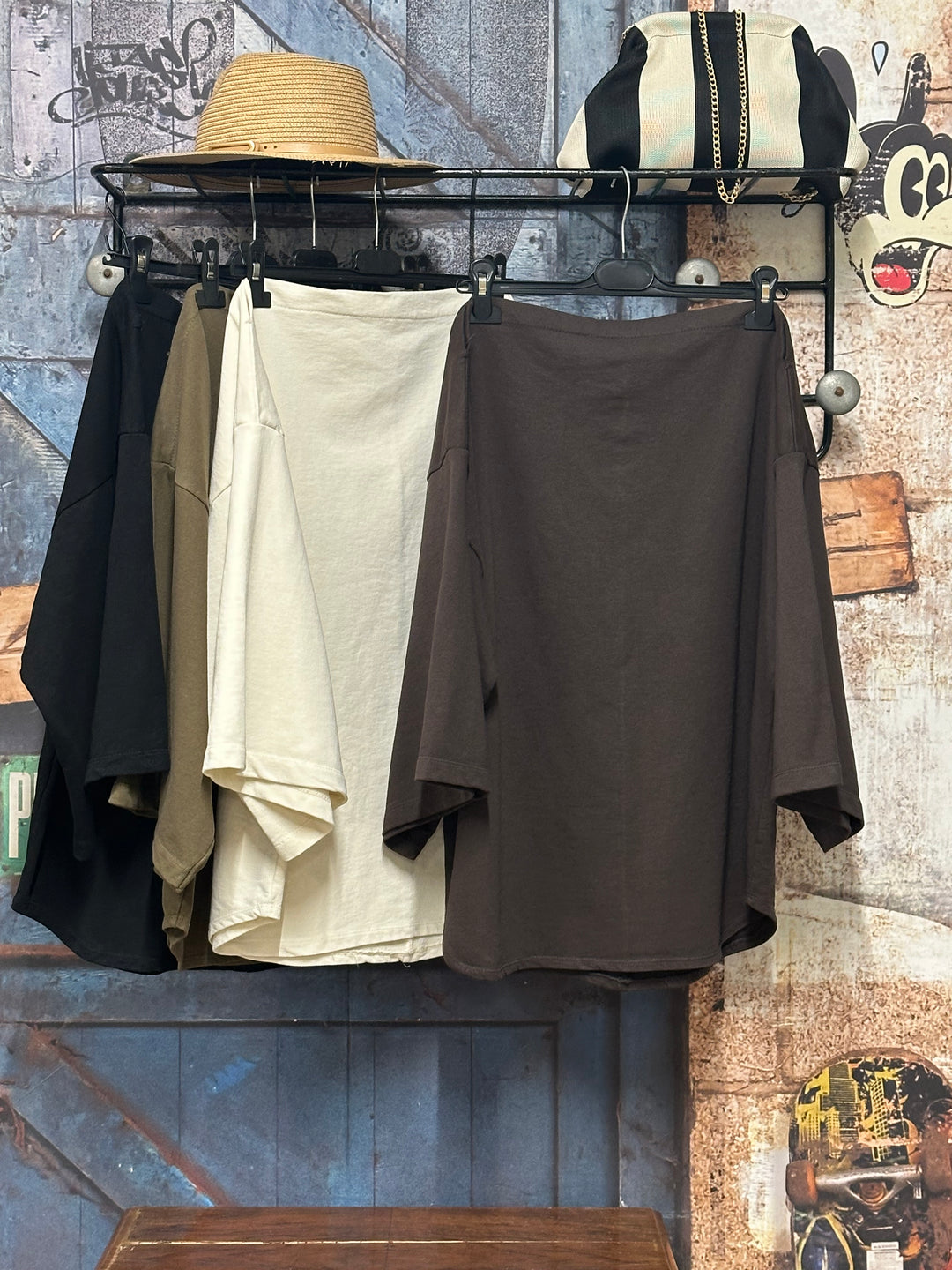 Pull uni "Elise" col bateau &amp; manches kimono  (38/42) MADE IN ITALY