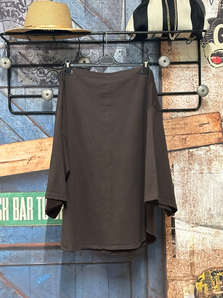Pull uni "Elise" col bateau &amp; manches kimono  (38/42) MADE IN ITALY