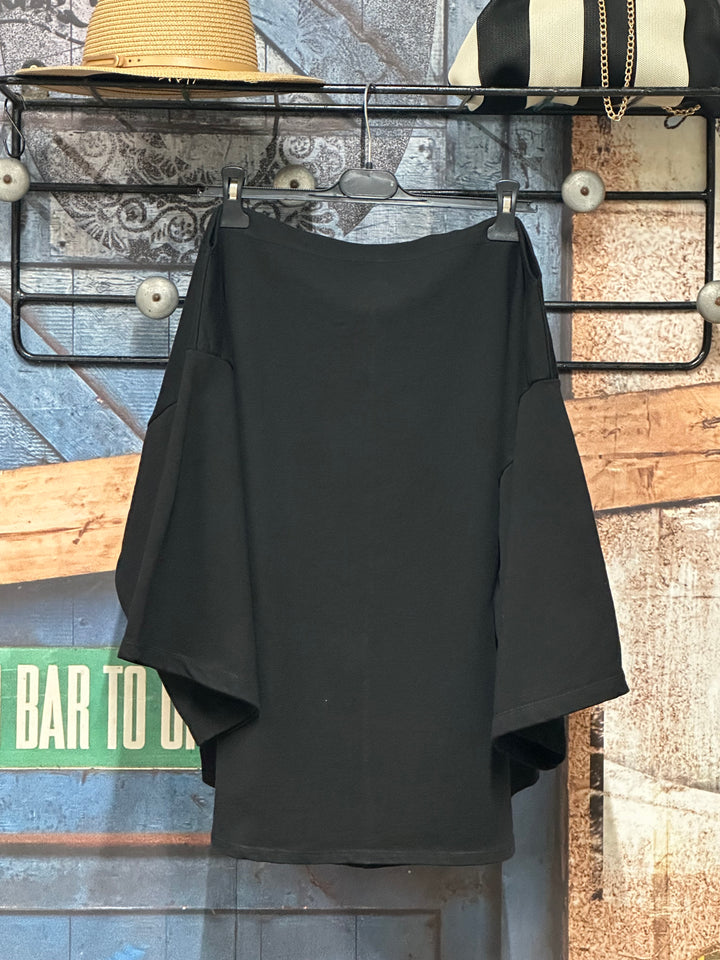 Pull uni "Elise" col bateau &amp; manches kimono  (38/42) MADE IN ITALY