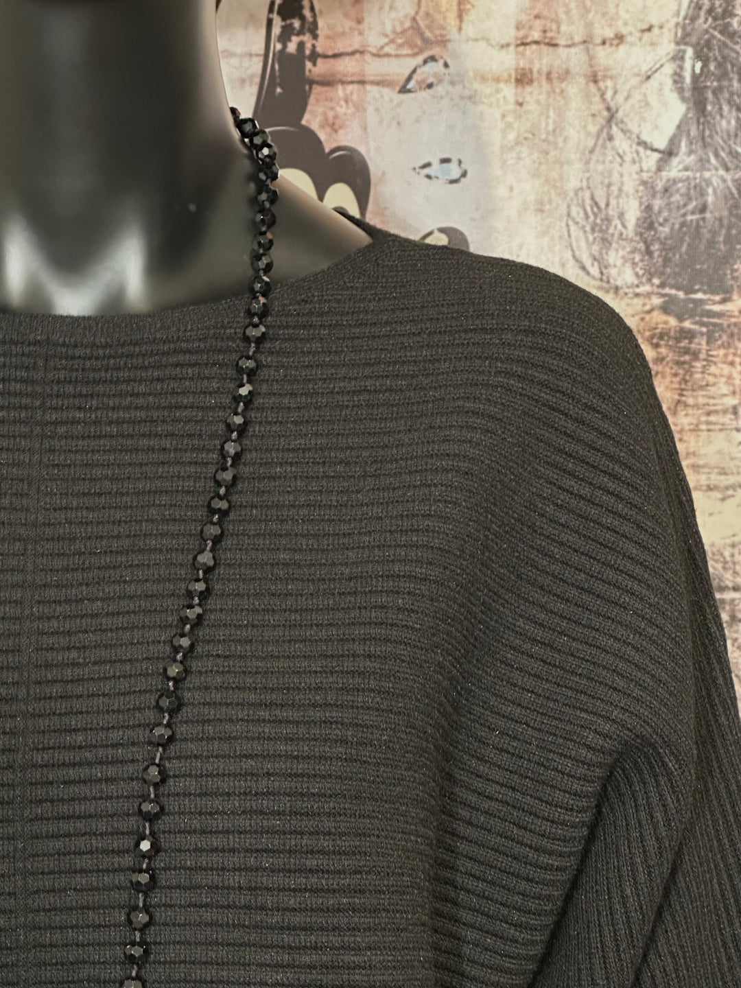Pull en maille côtelée manches 3/4 & col rond (38/40)
