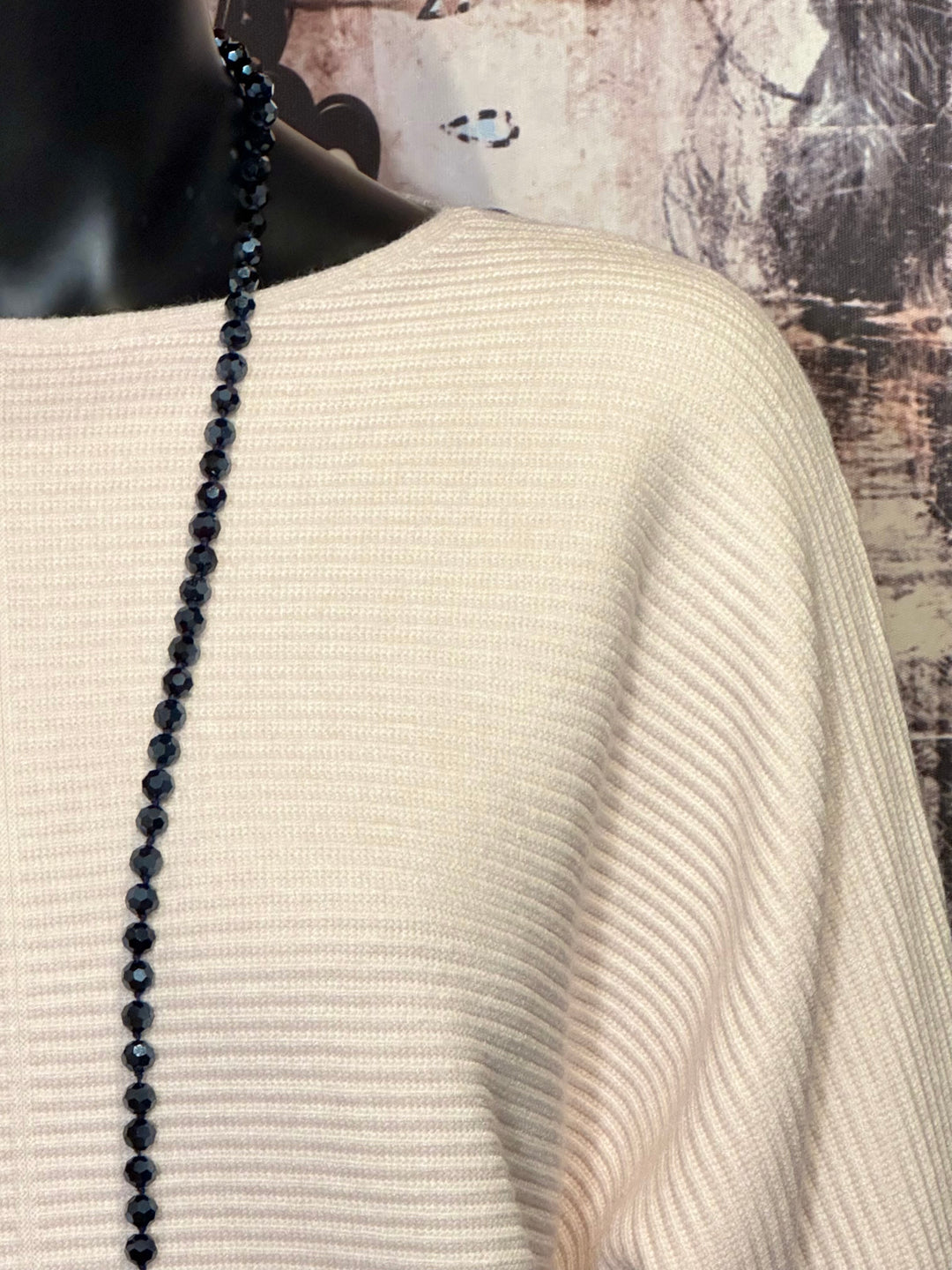 Pull en maille côtelée manches 3/4 & col rond (38/40)