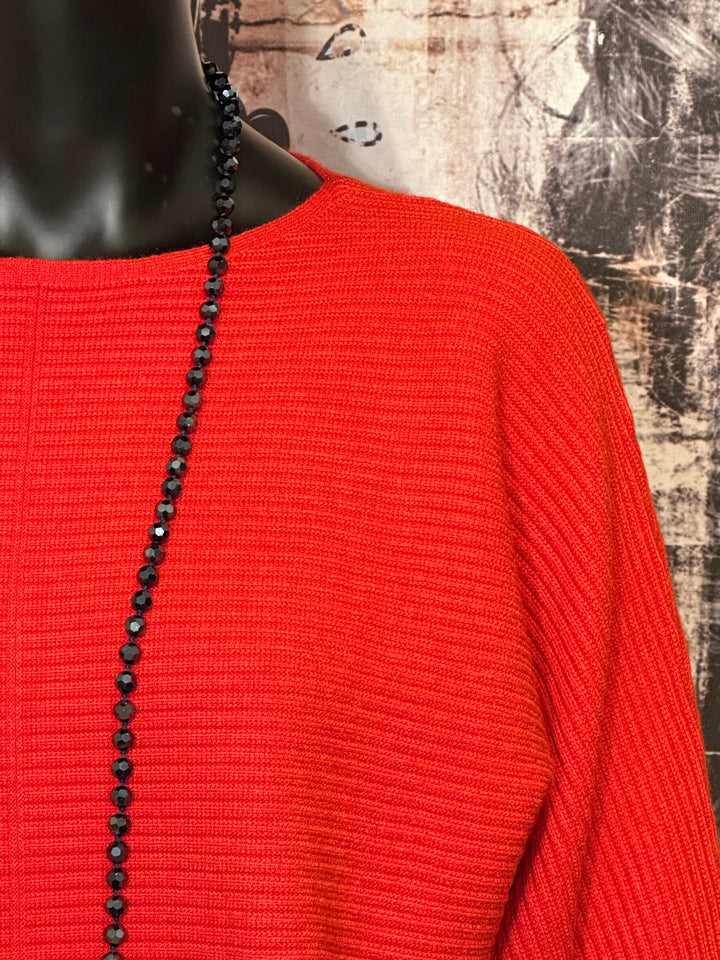 Pull en maille côtelée manches 3/4 & col rond (38/40)