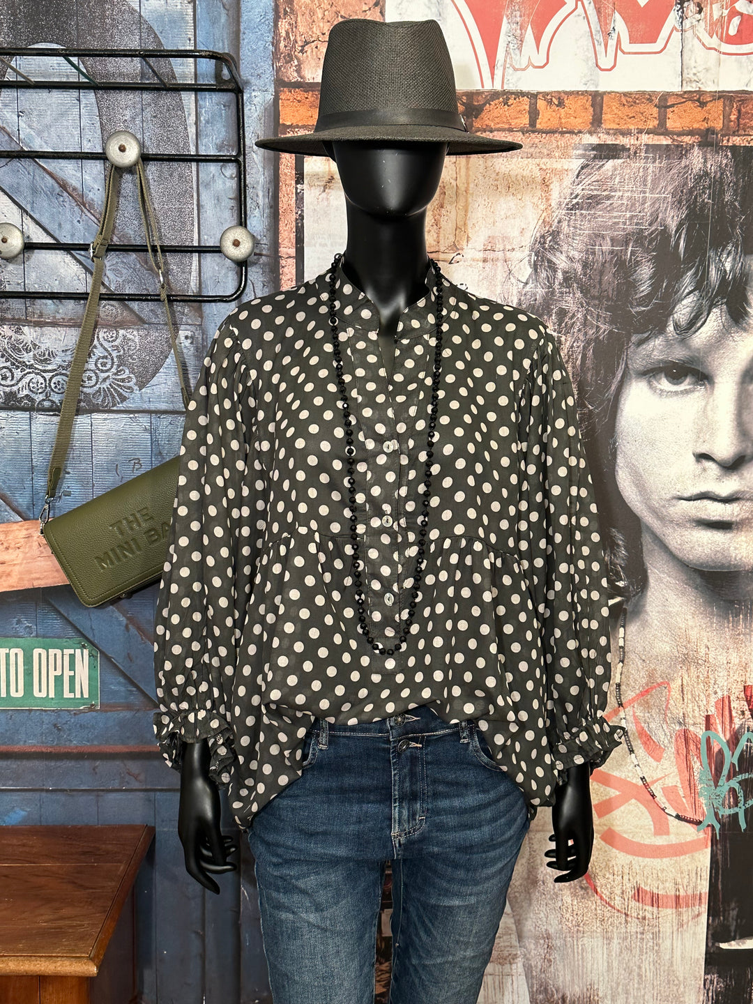 Blouse oversize à pois en voile de coton (40/46) MADE IN 🇮🇹