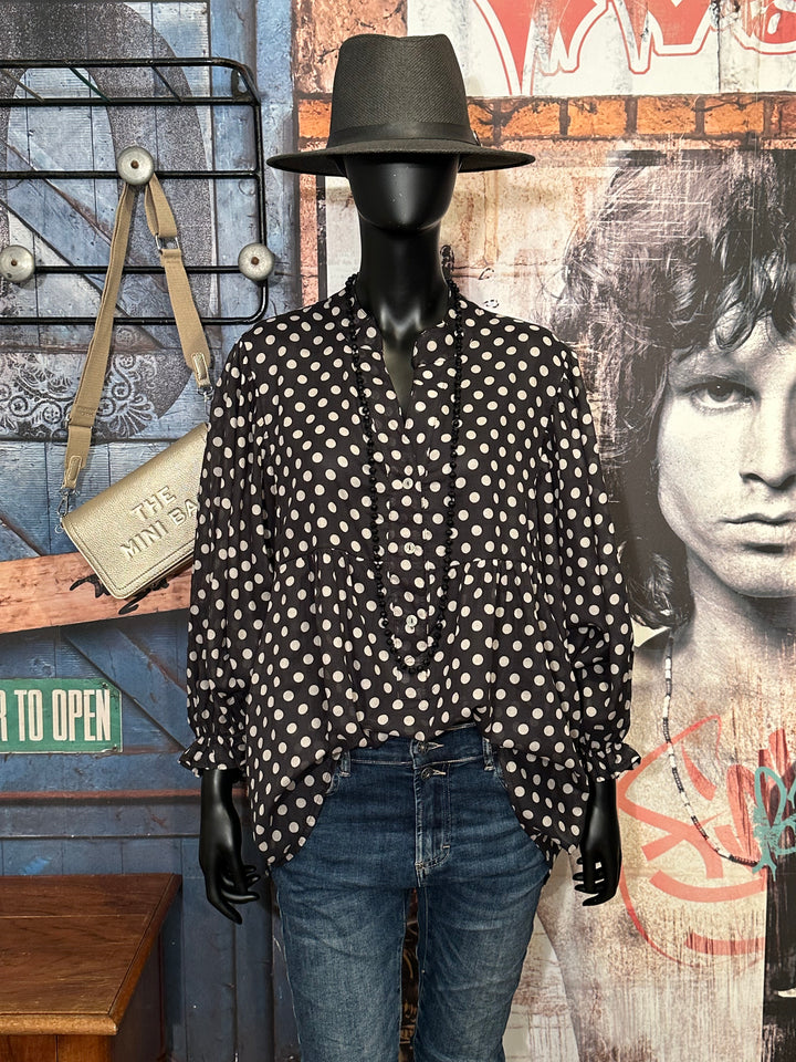 Blouse oversize à pois en voile de coton (40/46) MADE IN 🇮🇹