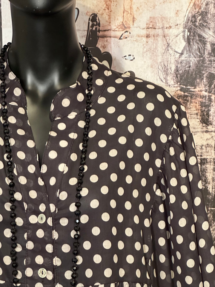Blouse oversize à pois en voile de coton (40/46) MADE IN 🇮🇹