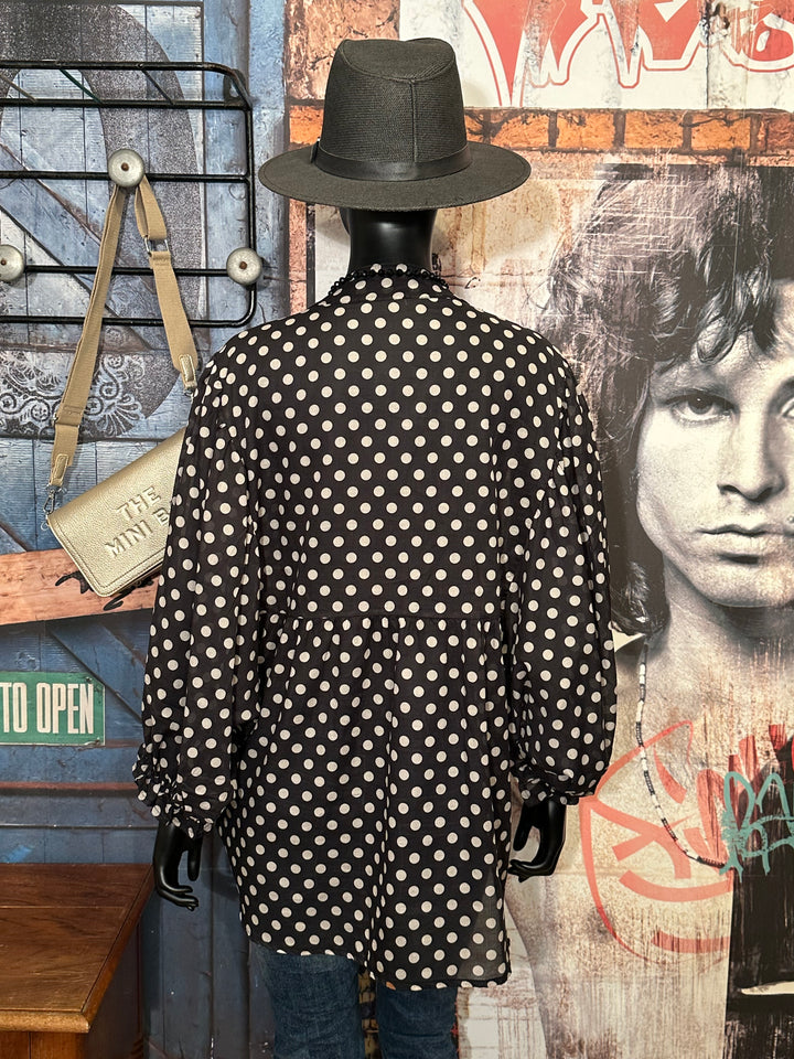 Blouse oversize à pois en voile de coton (40/46) MADE IN 🇮🇹