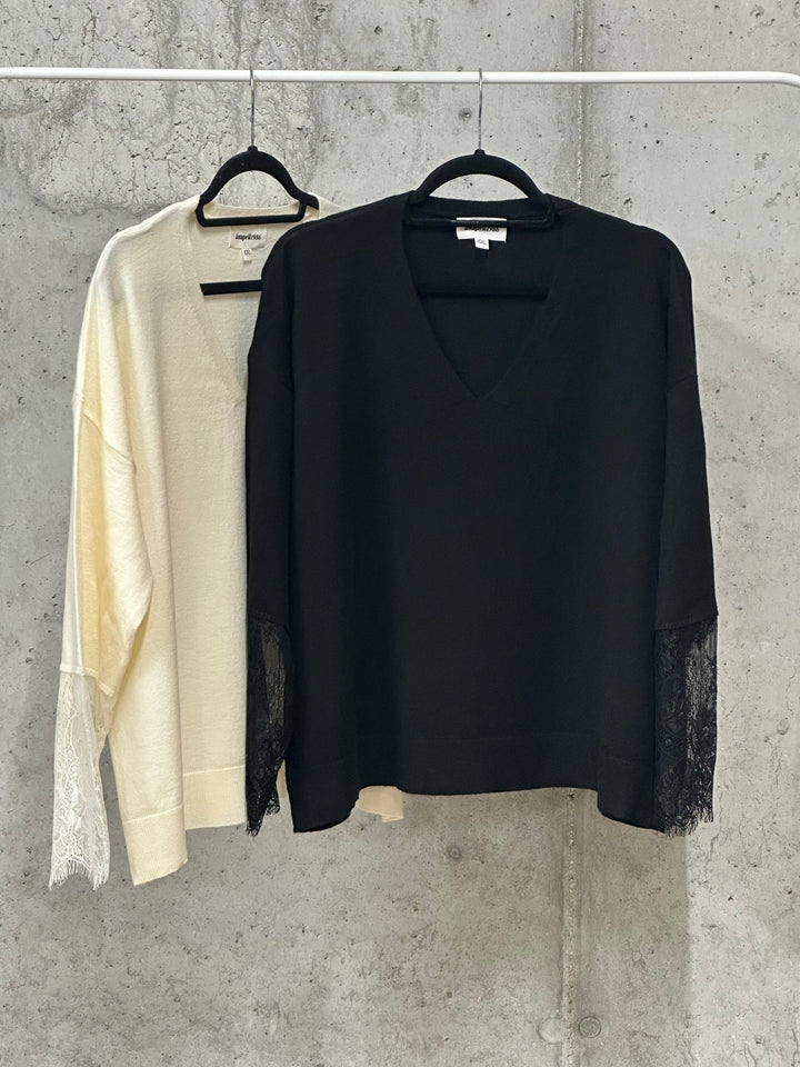 Pull manches dentelle "Antoine" (40/42 et 44/46 )