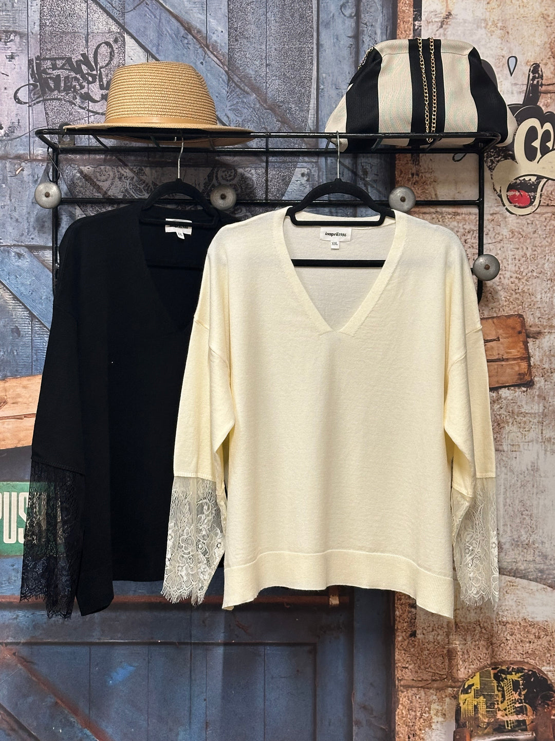Pull manches dentelle "Antoine" (40/42 et 44/46 )