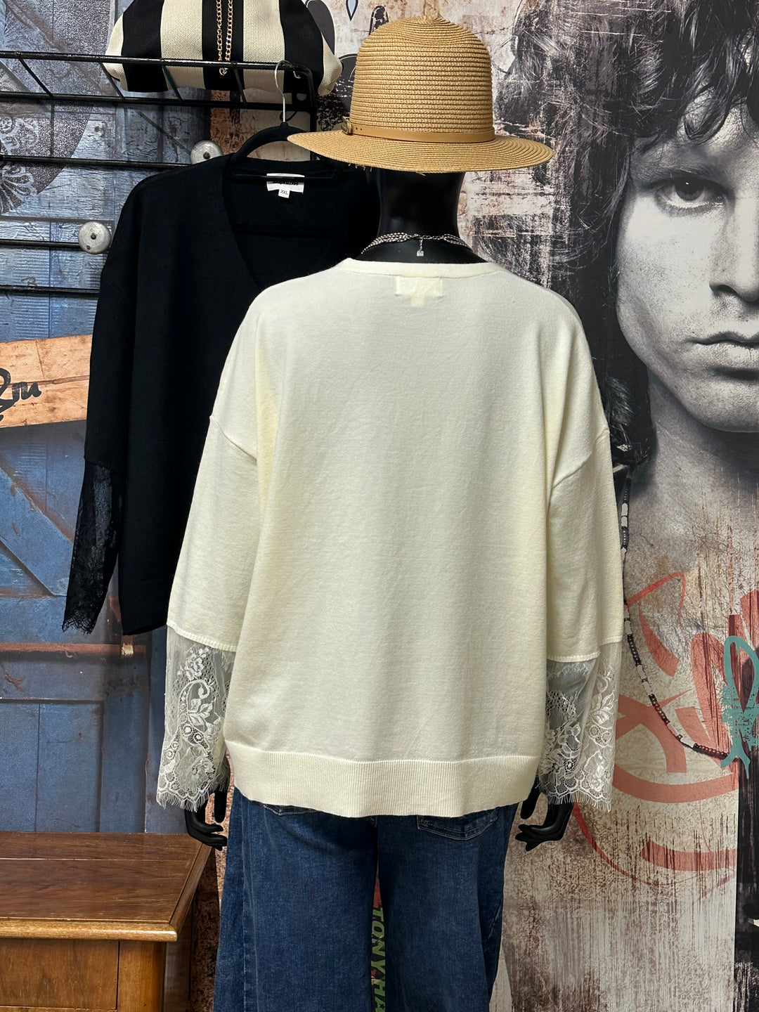 Pull manches dentelle "Antoine" (40/42 et 44/46 )