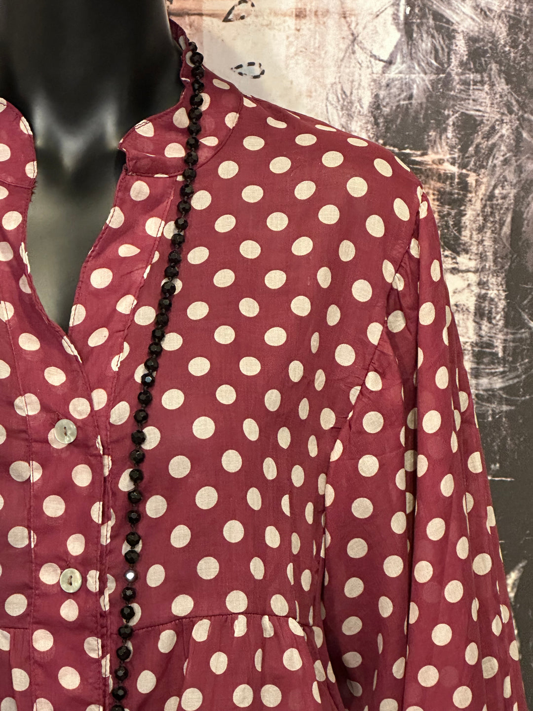 Blouse oversize à pois en voile de coton (40/46) MADE IN 🇮🇹