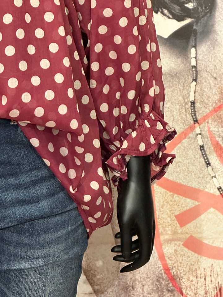 Blouse oversize à pois en voile de coton (40/46) MADE IN 🇮🇹