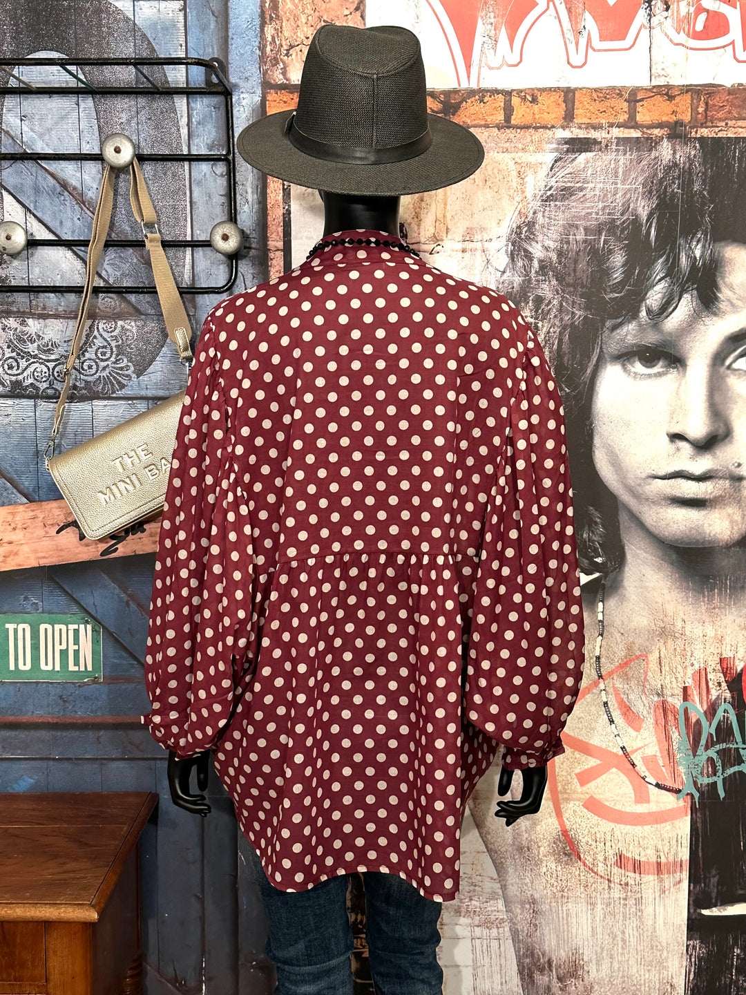 Blouse oversize à pois en voile de coton (40/46) MADE IN 🇮🇹