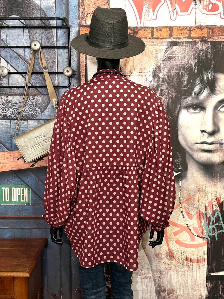 Blouse oversize à pois en voile de coton (40/46) MADE IN 🇮🇹