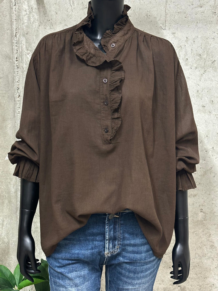 Blouse "Jeanne" (42/46) 100% voile de coton MADE IN ITALY