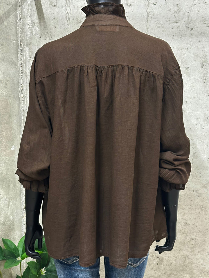 Blouse "Jeanne" (42/46) 100% voile de coton MADE IN ITALY
