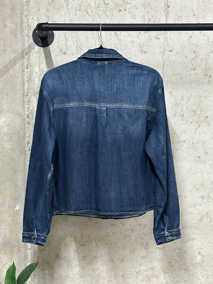 Chemise courte "Zoé" en denim foncé ( S ➡️ XL)